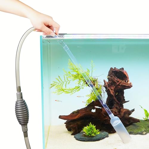 Fish Tank Cleaning Kit with Aquarium Siphon, Fish Net for Fish Tank, and Algae Scraper | All-in-One Fish Tank Cleaner for Various Tank Sizes