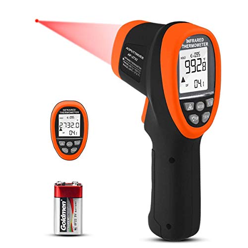 Infrared Thermometer -58℉- 2732℉ (-50℃~1500℃) Dual Laser Pyrometer | High Temperature IR Thermometer 30:1DS,Adjustable emissivity 0.1-1.0 ,Hi/Lo Temp Alarm, for Furnace Forge Kiln - color: AP-2732 Orange