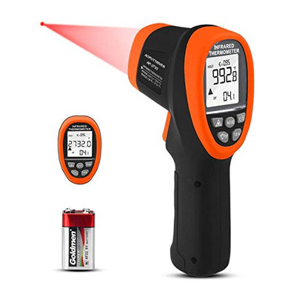 Infrared Thermometer -58℉- 2732℉ (-50℃~1500℃) Dual Laser Pyrometer | High Temperature IR Thermometer 30:1DS,Adjustable emissivity 0.1-1.0 ,Hi/Lo Temp Alarm, for Furnace Forge Kiln - color: AP-2732 Orange