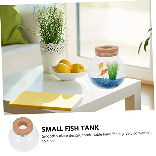 Abaodam Glass Fish Keeping Bottle Lid Transparent Desktop Terrarium for Landscape and Moss Plants Decor and Creative Idea - size: 17.00X14.50X14.50CM