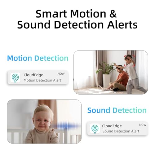 Rraycom 3Pack 4MP Indoor Baby & Pet Monitor Camera, 360° Auto Tracking, Cry & Sound Detection, Dual-Band 2.4G/5G WiFi, SD & Free Cloud Storage, Alexa & Google Home Compatible - size: 3Pack