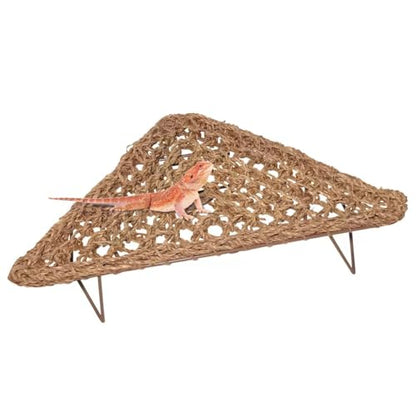 Bearded Dragon Hammock Reptile Tank Accessories Decor Large Basking Platform Metal Legs Bed Habitat for Lizard Leopard Gecko Snake Hermit Crab and Frog (Triangle) - style: Triangle