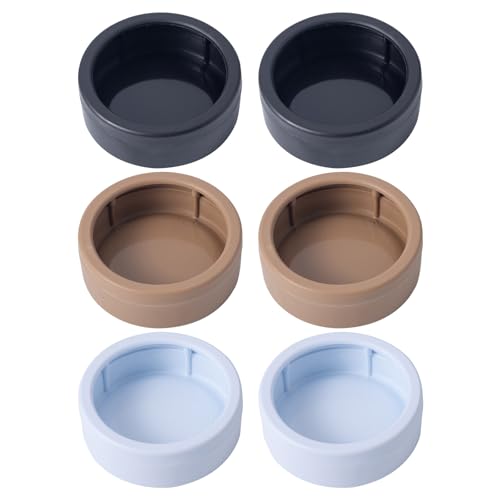 6 Pack Anti-Escape Reptile Food Dish Bowls, Plastic Worm Water Dish | Mealworm Feeder Cups for Small Gecko, Lizards, Bearded Dragon, Chameleon 2.83" W x 2.83" D x 0.98" H, 3 Colors