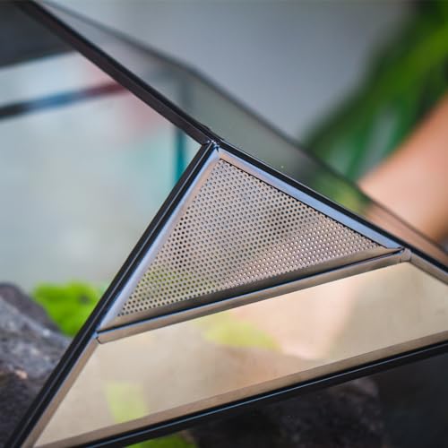 NCYP Large Geometric Glass Terrarium Box with Swing Lid for Tarantula, Snail - 14x12x12 Inches Glass Enclosure (Terrarium Only)