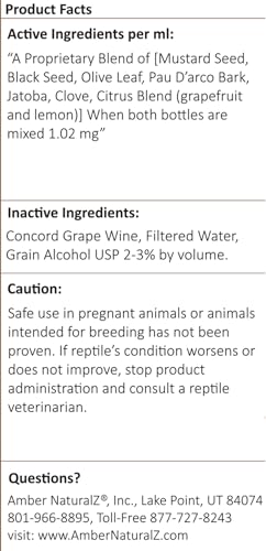 AMBER NATURALZ Reptaid for Reptiles Under 250g, Immune & Respiratory, 1 OZ | Supports immune & upper respiratory function, eye & mouth health, appetite & vitality. Formulated for pets under 250g. - size: 1 oz