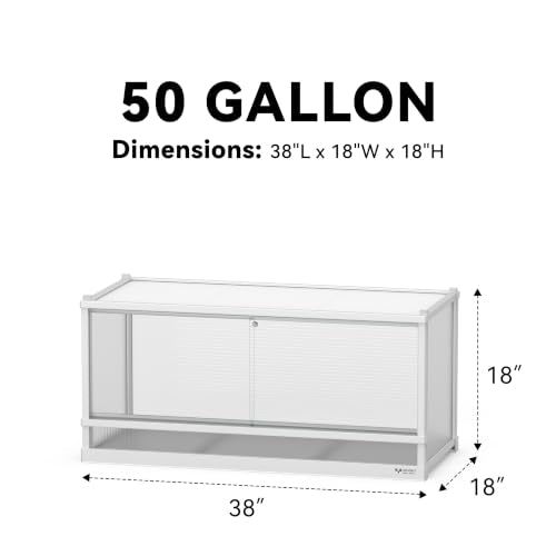 50 Gallon Reptile Tank, Reptile Enclosure for Easy Maintenance, Top Screen Ventilation & Glass Sliding Door 38''x18''x18'' - size: 38x18x18" 50 Gallon