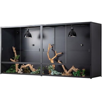 460 Gallon PVC Reptile Enclosure, 2 Pack 48"x24"x46" Connectable Cage with Kits(96"x24"x46"), Front Sliding Glass Doors with Lock, Stackable Tank for Bearded Dragon Ball Python - size: 48"x24"x46" (230 Gallon) - 2 Pack