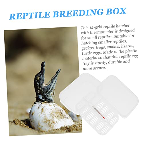 Happyyami Reptile Breeding Box Transparent Egg Incubator for Snakes Lizards Includes Thermometer Slot Efficient Hatching for Reptile Eggs