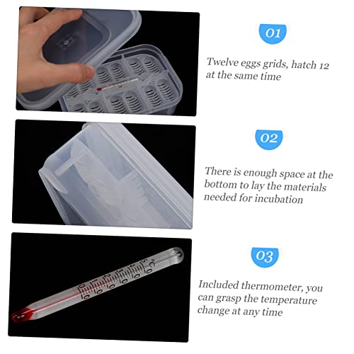 Homoyoyo Egg Incubator Box for Reptiles 12 Grids Breeding Box Snake Gecko Lizard Tray