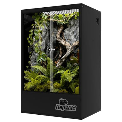 65 Gallon PVC Tall Reptile Terrarium, 24x18x36 Arboreal Enclosure | Vertical Habitat with Sliding Door & Heavy Duty Screen Top, Ideal for Crested Gecko, Chameleon, Lizards and Tropical Reptiles - size: 24”W x 18”D x 36”H