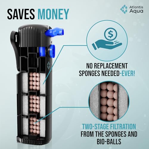 55 Gallon Fish Tank Filter to 100 Gallon Fish Tank Filter | Silent Fish Tank Filter | Large Fish Tank Filter | Submersible Aquarium Filter, 75 Gallon Fish Tank Filter, In Tank Aquarium Filter - size: 55 to 100 Gallons