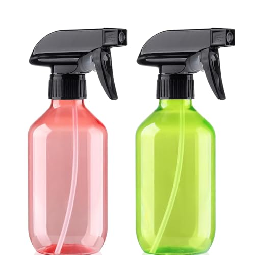 Teyssor Spray Bottles Water Spray Bottle - BPA Free - 10 oz/300 ml Plastic Refillable Containers Fine Mist Small Spray Bottle with Adjustable Nozzle for Hair, Cooking, Cleaning - color: Light Green+Red