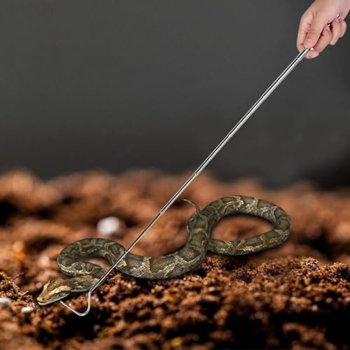 Snake Capture Hook, Stainless Steel Extensible Telescopic Snake Catcher Capture Hook Snake Reptile Catcher(68cm)