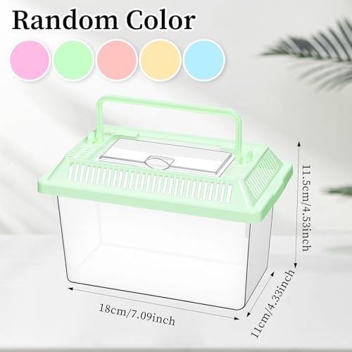 12 Pcs 7"×4.3"x4.3" Plastic Reptile Terrariums Carrier Cage Snake Breeding Box Hatching Container Clear Fish Tank with Ventilated Lid for Spider, Tarantula, Hermit Crab, Lizard, Turtle