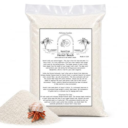 5 lbs. Hermit Crab Sand Substrate, All Natural Premium White Sand Mixture, for Hermit Crab Tanks
