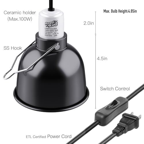 Reptile Light Fixture, 5.5'' Standard Dome for Reptile Basking Bulb Light/Heat Lamp/Ceramic Heat Emitter, 5.5 Inch Light Dome - size: 5.5'' Standard Dome