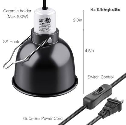 Reptile Light Fixture, 5.5'' Standard Dome for Reptile Basking Bulb Light/Heat Lamp/Ceramic Heat Emitter, 5.5 Inch Light Dome - size: 5.5'' Standard Dome