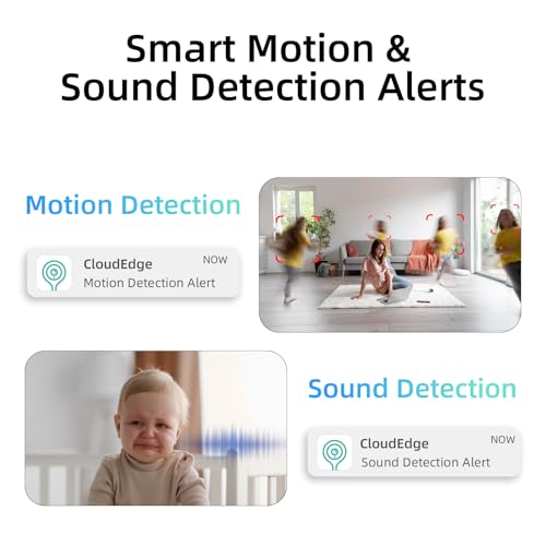 Rraycom 4Pack Indoor Wired Security Camera, Baby & Pet Monitor,2.5K Video | Motion Detection & Tracking, 24/7 Live View, Human/Motion/Sound Detection,2-Way Talk, Night Vision, Works/Alexa,SD/Cloud - size: 4Pack