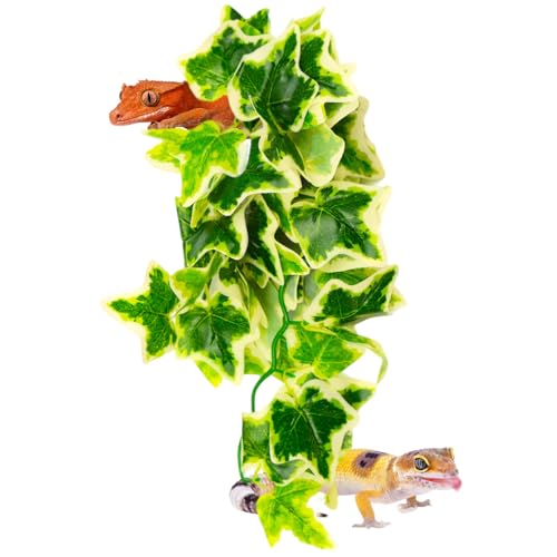 Reptile Terrarium Hanging Plant, 12'' Hiding and Climbing Fake Plants Vine for Reptile Enclosure, Ideal for Chameleon Bearded Dragon Lizard Gecko Tank Accessories - size: Reptile Hanging Plant