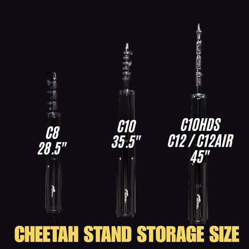 2-Pack Cheetah Stand C8 Auto-Light Stand 8Ft Tall, 6ft Max Weight for Video Lights, Photography and Portraits.