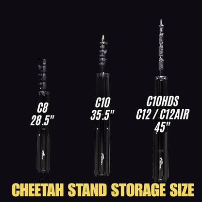 2-Pack Cheetah Stand C8 Auto-Light Stand 8Ft Tall, 6ft Max Weight for Video Lights, Photography and Portraits.