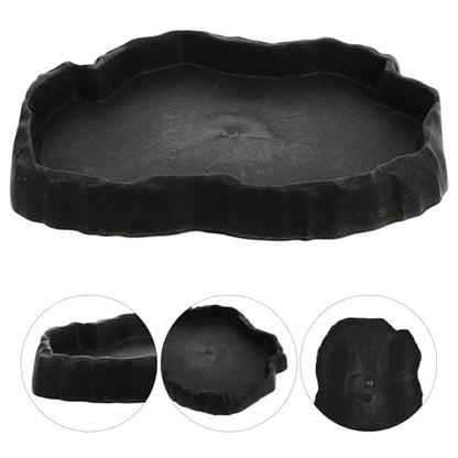 Cabilock Reptile Food and Water Bowl Gray Practical Gecko Feeder Escape-Proof Pet Feeding Dish for Lizards Frogs and Spiders in Terrariums