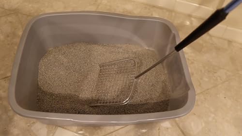 Sand Dipper Cat Poop Scooper & Chicken Poop Scooper - Rugged Big 6" Square Stainless Steel Long Handle for Home Kitty Litter Scoop & Farm Chicken Coop Scooper (Mid-Adjustable) - size: 6 - Mid-Adjustable