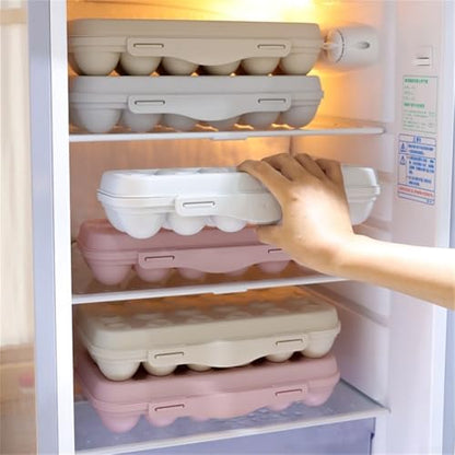 Portable Egg Storage Box With 18 Grids Egg Protector Case Tray Container Secure Egg Transport Outdoor Trips And Activities(18 Beige) - size: 18 Beige