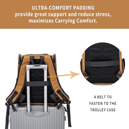 Cat Backpack Carrier for Small Dogs and Medium cat Puppy Kitten Bunny Pet Carrier Backpack Collapsible with Fully Ventilated Mesh with Safety Leash (Brown, 12.9" L x 10.62" W x 15.5" H - M) - color: Brown, size: Medium