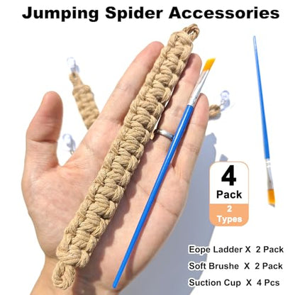 CYG&CL 2 Pack Jumping Spider Enclosure Climbing Toys, Hanging Jumping Spider Rope Bridge, Habitat Decor for Small Reptiles and Amphibians