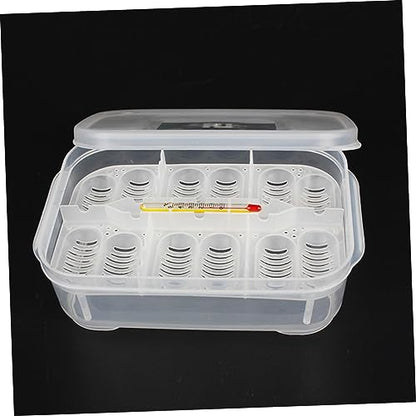 FOMIYES Reptile Egg Incubator Thermometer Snake Lizard Box Egg Capacity Heat Light Easy to Clean Random Color