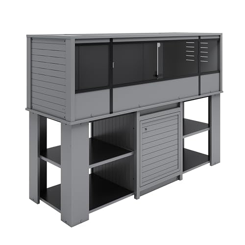 New Age Pet® ECOFLEX® 72" Jumbo Versa Stand, Standard Height Cabinet for Reptile & Small Animal Habitat, Lounge in Grey - color: Grey