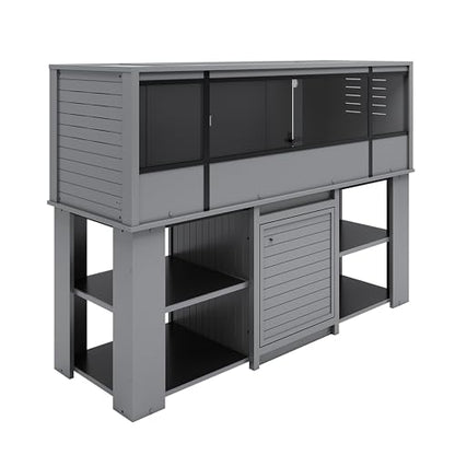 New Age Pet® ECOFLEX® 72" Jumbo Versa Stand, Standard Height Cabinet for Reptile & Small Animal Habitat, Lounge in Grey - color: Grey