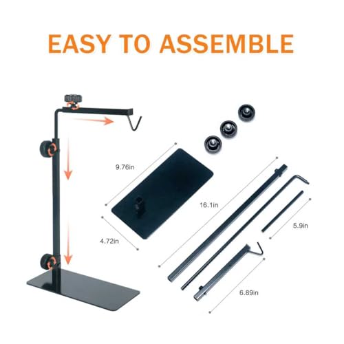 Adjustable 13-29 inch Metal Reptile Lamp Stand – Versatile Floor Light Holder for Terrarium Heat Lamps & Dome Shades, Perfect for Glass Reptile Enclosures & Heating Bulbs.