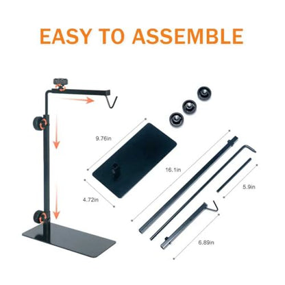 Adjustable 13-29 inch Metal Reptile Lamp Stand – Versatile Floor Light Holder for Terrarium Heat Lamps & Dome Shades, Perfect for Glass Reptile Enclosures & Heating Bulbs.