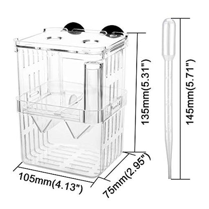 Aquarium Fish Breeder Box Plastic Fish Isolation Breeding Box Hatching Incubator Box for Baby Fishes Shrimp Clownfish Guppy - size: Medium
