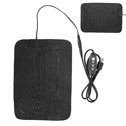 SUNGOOYUE Reptile Heating Pad, PU Leather Tank Warmer Heat Mat with 3 Level Temperature Adjustment, USB Anti Scratch Design, 7.5W 8.5W for Tortoise Lizard (Small Size) - size: Small Size