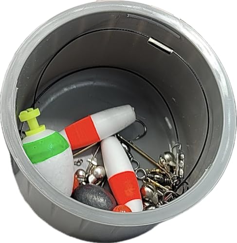 Patented All-In-One Live Bait Fishing Tool, Hands-Free Bait Chamber for Minnows/Worms/Crickets, Bait & Tackle Storage, Clear Lid, Ergonomic Handle