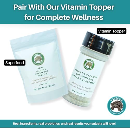 Baby Sulcata Food with Calcium - Human Grade Scientifically Formulated Diet for Healthy Growth - 4.5 oz 30-Day Supply for All Grassland Tortoises! - size: 4.5 Ounce (Pack of 1)