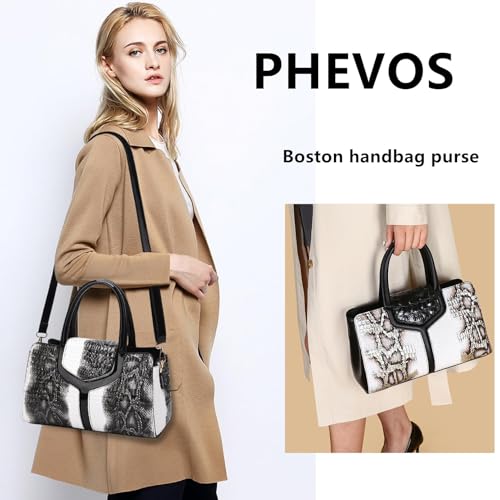 3 Compartment Satchel Purse Top Hnadle Bags Hobo Handbag for Women | Multi Compartment,Medium,Leopard Print Faux Fur,Detachable Shoulder Crossbody Strap,Work Office Daily,High elasticity base - color: M Black White