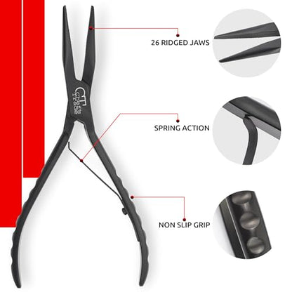 Fish Bone Pliers/Tweezers Stainless Steel Straight Black | Food-Grade Stainless Steel Deboner