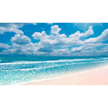 Beach Aquarium Background Sunset Peaceful Beach Fish Tank Background Ocean Seascape Blue Sky Terrarium Backgrounds Amazing Seacoast Palm Trees Ocean Waves Shore Reptile Tank Backgrounds 24x12in - color: Water Blue, size: 24(W)x12(H)inches/ 60(W)*30cm(H)