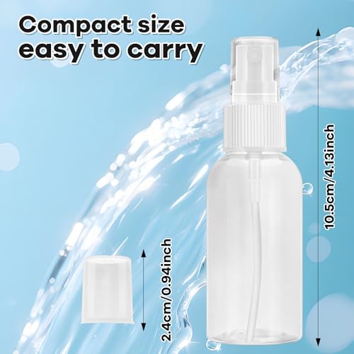 5 Pack Small Spray Bottles for Travel - 50ml Spray Bottle Leak Proof, Fine Mist Empty Spritzer Bottles, Reusable Clear Plastic Mini Travel Bottle for Storage Essential Oils, Cleaning, Perfume