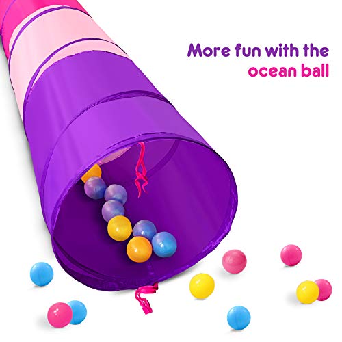 PigPigPen Kids Tunnel for Toddlers,Pop Up Play Tunnel Tent for Babies or Dogs, Indoor & Outdoor Toys for Kids Backyard Playset - style: Red,pink,purple play tent