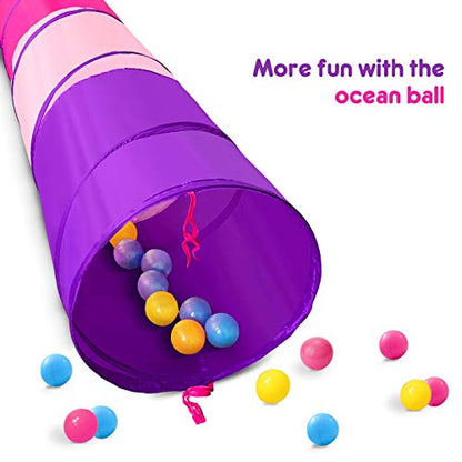 PigPigPen Kids Tunnel for Toddlers,Pop Up Play Tunnel Tent for Babies or Dogs, Indoor & Outdoor Toys for Kids Backyard Playset - style: Red,pink,purple play tent