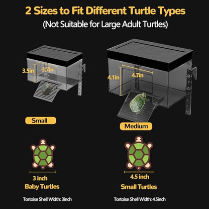 Hanging Turtle Basking Platform,7.9x5.5x5.5'' Adjustable Aquatic Turtles Ramp Dock,Acrylic Topper Platform Tank Accessories for Baby Turtles,Red Eared Slider,Semi Aquatic Baby Terrapin(Small) - size: S:7.9x5.5x5.5''