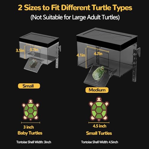 Hanging Turtle Basking Platform,9.8x6.3x6.3'' Adjustable Aquatic Turtles Ramp Dock,Acrylic Topper Platform Tank Accessories for Baby Turtles,Red Eared Slider,Semi Aquatic Baby Terrapin(Medium) - size: M:9.8x6.3x6.3''