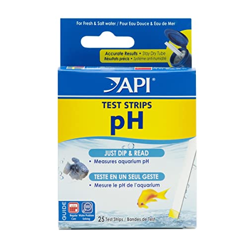API TEST STRIPS,For Variety of Water Parameters,Monitor aquarium water quality and help prevent invisible water problems that can be harmful to fish,Use weekly and when problems appear,25-Count (33F) - style: pH
