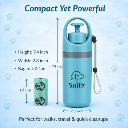 Dog Pooper Scooper for Small Medium Dogs - Portable Eco-Friendly Lightweight Poop Scooper for Dogs, Mini Waste Picker for Lawn, Grass, Gravel, and Easy to Carry (7.4 x 2.8in) Blue