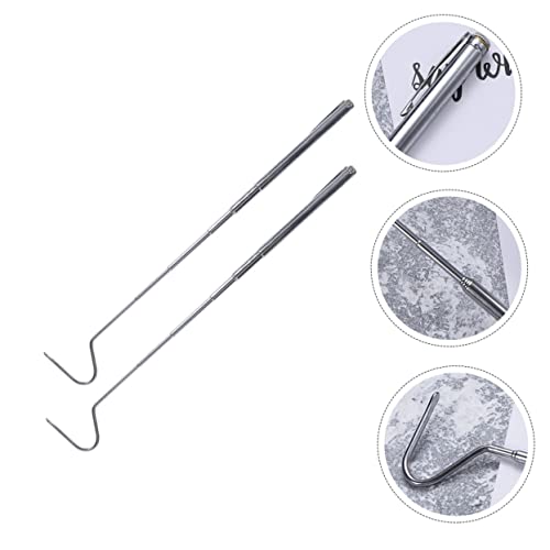 2pcs Professional Reptile Catching Snake Hook Extendable Snake Grabbers Non-Slip Handle for Safe Handling